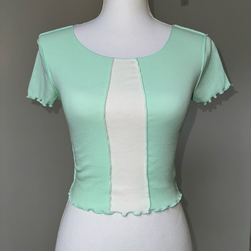 Aeropostale Seriously Soft‎ Mint Ribbed Baby Tee XS Y2K Top